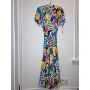 Ducci Vintage Multicolor Floral Maxi wrap Dress size 6